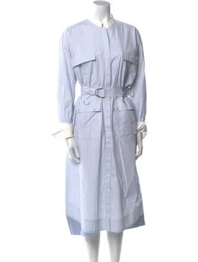 Pre-owned Acler Striped Midi Length Dress In Blue