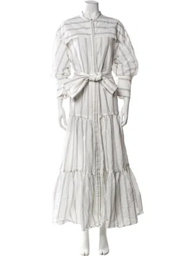 Pre-owned Acler Striped Midi Length Dress In Blue