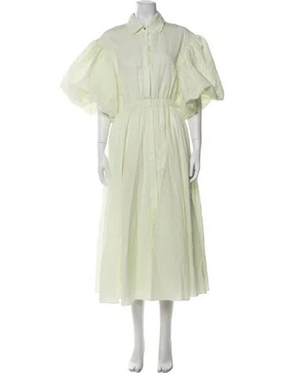 Pre-owned Acler Striped Midi Length Dress In Green