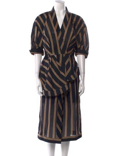 Pre-owned Acler Striped Midi Length Dress In Multi