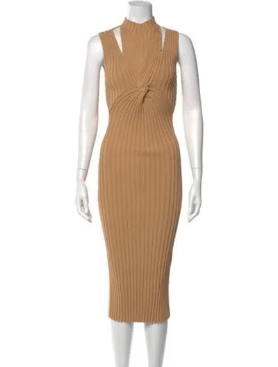 Pre-owned Acler Striped Midi Length Dress In Neutral