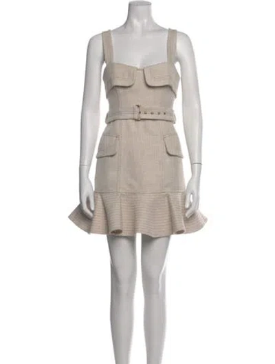 Pre-owned Acler Striped Mini Dress In Neutrals