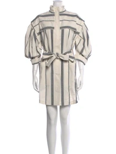 Pre-owned Acler Striped Mini Dress In White