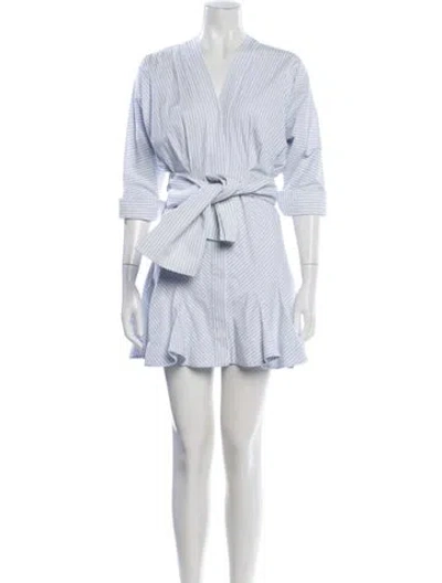 Pre-owned Acler Striped Mini Dress In White