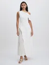 Acler Women's Black & Cream Midi Dress In White
