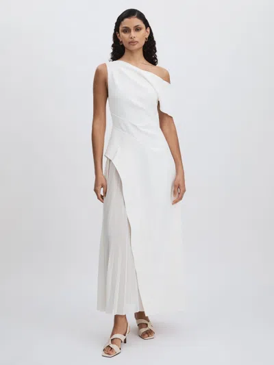 Acler Sudden Midi Dress With Contrast Skirt In White
