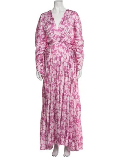 Pre-owned Acler Tie-dye Print Long Dress In Pink