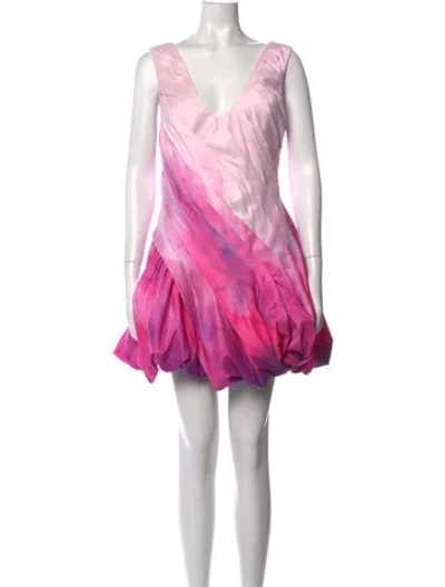 Pre-owned Acler Tie-dye Print Mini Dress In Pink