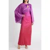 Acler Tillington Pleated Long Sleeve Maxi Dress