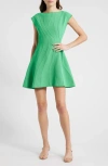 Acler Treven Pintuck Pleat Bonded Crepe Minidress In Clover