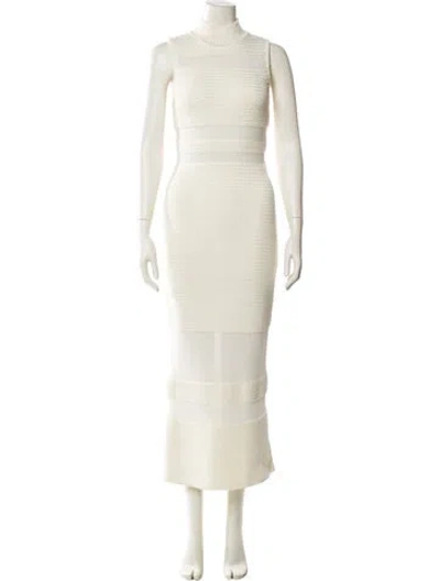 Pre-owned Acler Turtleneck Long Dress In Neutral