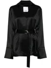 Acler V-neck Satin.finish Shirt In Black