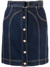 Acler Valleybrook Denim Skirt In Blue