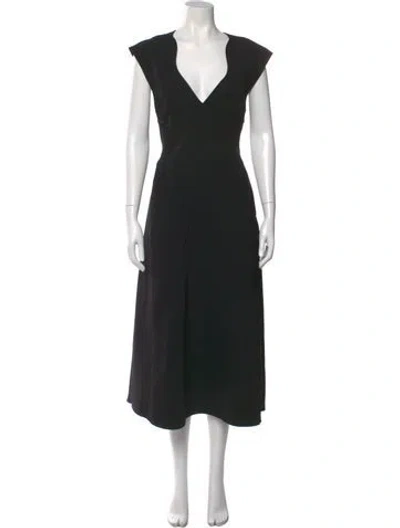 Pre-owned Acler V-neck Long Dress In Black