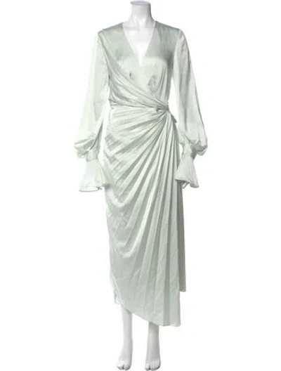 Pre-owned Acler V-neck Long Dress In Green
