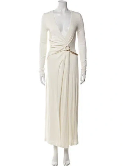 Pre-owned Acler V-neck Long Dress In Neutral