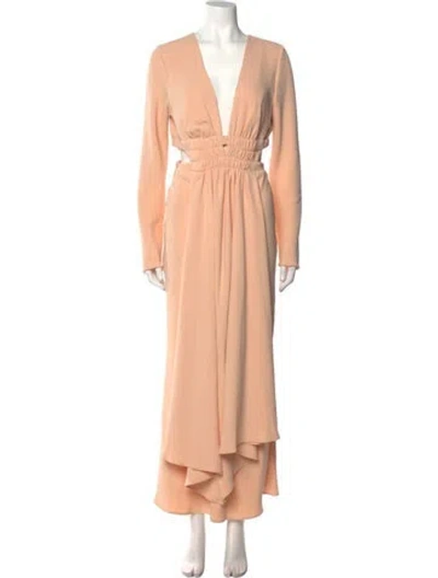 Pre-owned Acler V-neck Long Dress In Neutral