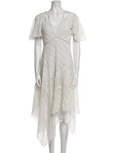 Pre-owned Acler V-neck Long Dress In Neutral