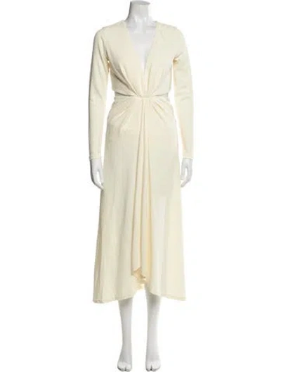 Pre-owned Acler V-neck Long Dress In Neutral