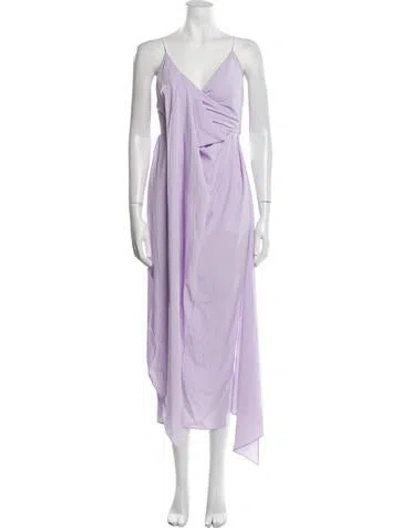 Pre-owned Acler V-neck Long Dress In Purple