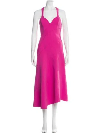 Pre-owned Acler V-neck Long Dress W/ Tags In Pink