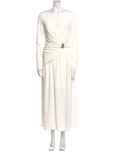Pre-owned Acler V-neck Long Dress In White