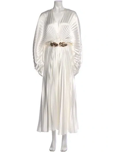 Pre-owned Acler V-neck Long Dress In White