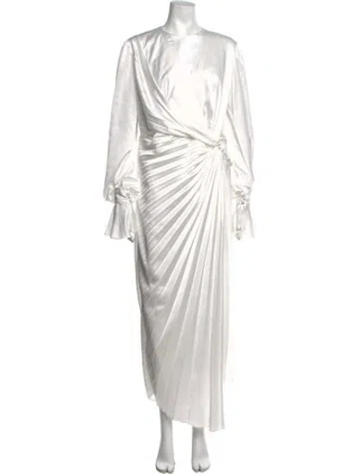 Pre-owned Acler V-neck Long Dress In White