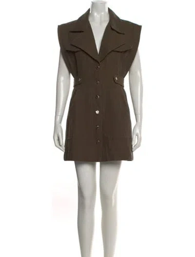 Pre-owned Acler V-neck Midi Length Dress In Green