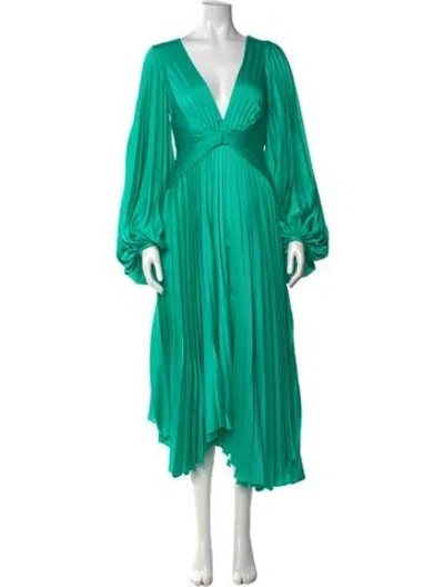 Pre-owned Acler V-neck Midi Length Dress In Green