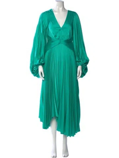 Pre-owned Acler V-neck Midi Length Dress In Green