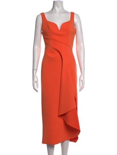 Pre-owned Acler V-neck Midi Length Dress In Orange