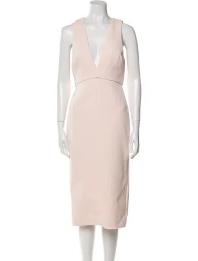 Pre-owned Acler V-neck Midi Length Dress In Pink