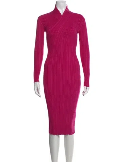 Pre-owned Acler V-neck Midi Length Dress In Pink