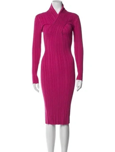 Pre-owned Acler V-neck Midi Length Dress In Pink