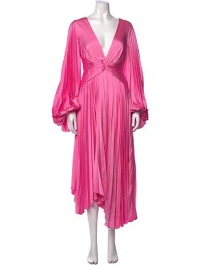 Pre-owned Acler V-neck Midi Length Dress W/ Tags In Pink