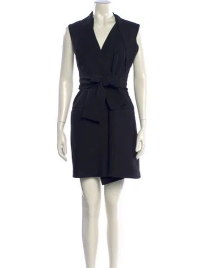 Pre-owned Acler V-neck Mini Dress In Black