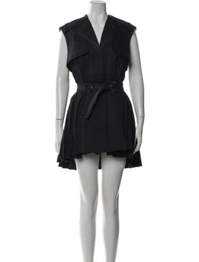 Pre-owned Acler V-neck Mini Dress In Black