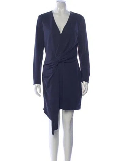 Pre-owned Acler V-neck Mini Dress In Blue