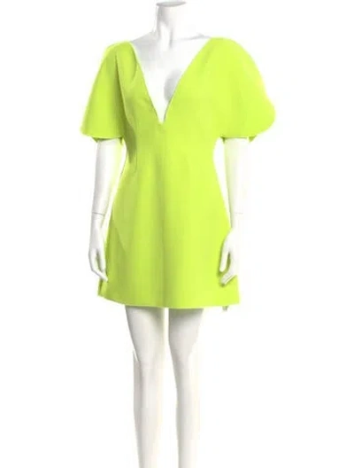 Pre-owned Acler V-neck Mini Dress In Green