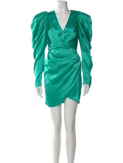 Pre-owned Acler V-neck Mini Dress In Green