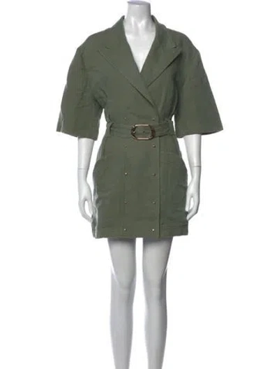 Pre-owned Acler V-neck Mini Dress In Green