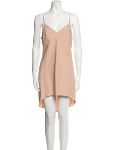 Pre-owned Acler V-neck Mini Dress In Neutral