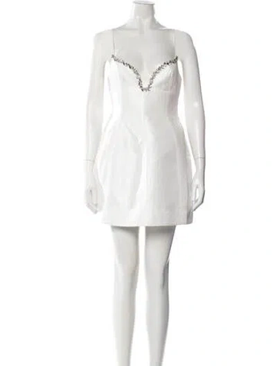 Pre-owned Acler V-neck Mini Dress In Neutral