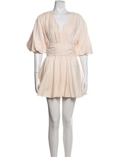 Pre-owned Acler V-neck Mini Dress In Neutrals