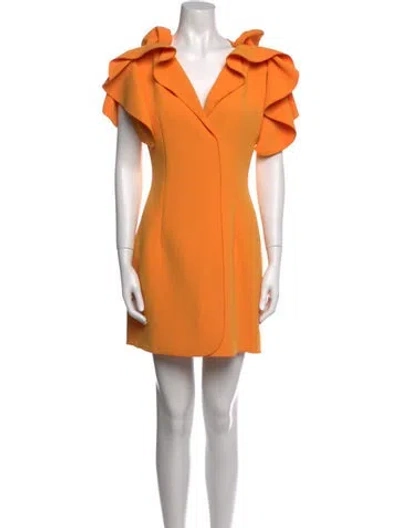 Pre-owned Acler V-neck Mini Dress In Orange