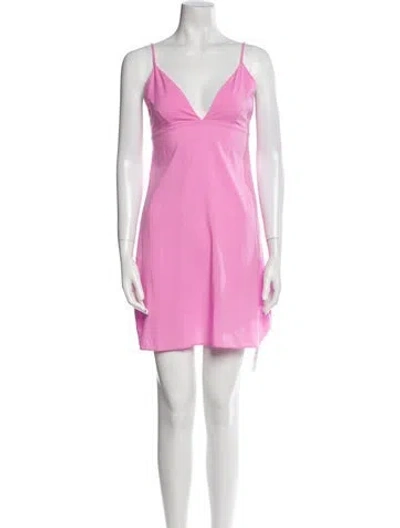 Pre-owned Acler V-neck Mini Dress In Pink