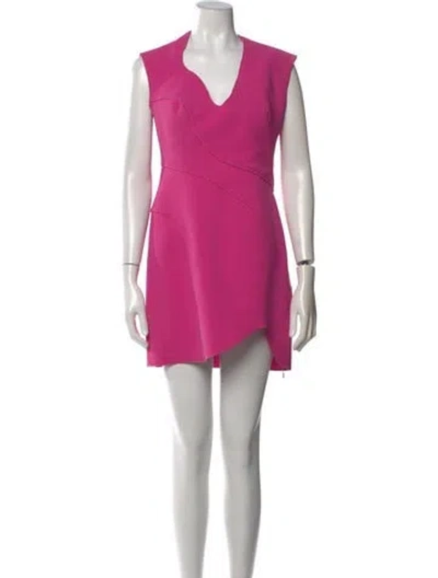 Pre-owned Acler V-neck Mini Dress In Pink