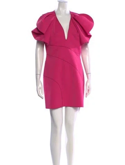 Pre-owned Acler V-neck Mini Dress In Pink