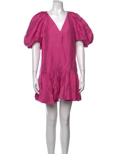 Pre-owned Acler V-neck Mini Dress In Pink